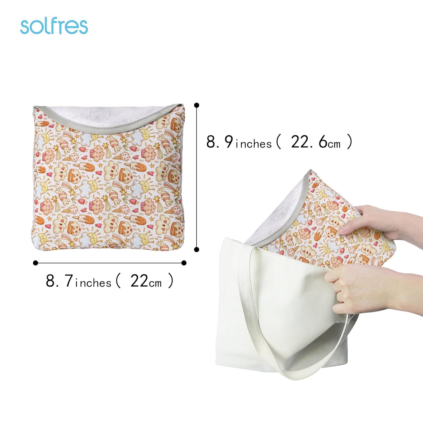 Dual-Belt High Chair Cover, Baby High Chair Cover, Upgrade Version, for Wooden or Restaurant High Chair, Sturdy and Robust Material, Creamy Cake