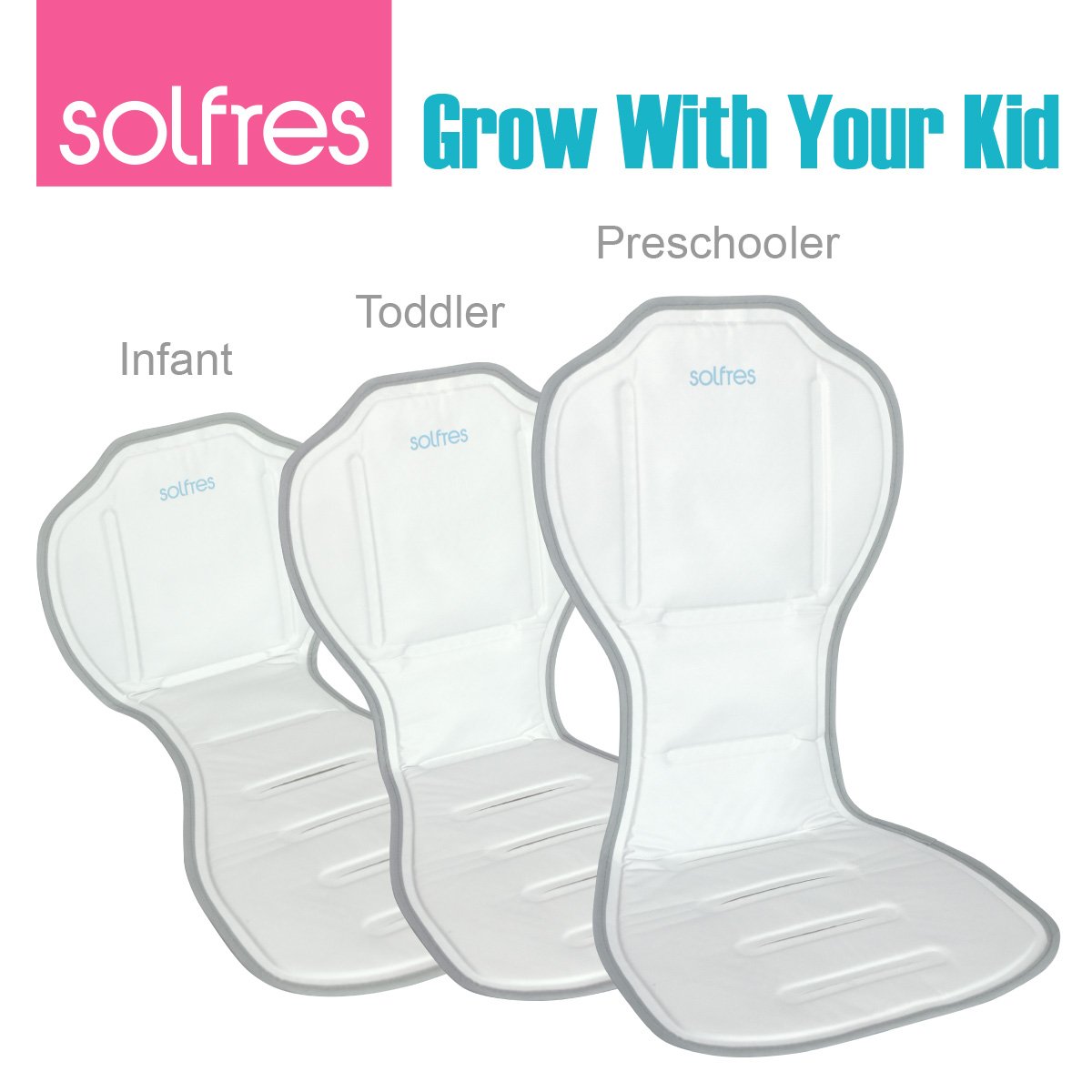 Solfres Hydro Gel Car Seat Cooler Mat for Baby. No Refrigeration Needed. Carseat and Stroller Cooling Pad Cushion Liner with Breathable 3D Mesh Anti-Slip Back. for Kids Toddlers 0-1 Yr 12-48 Months