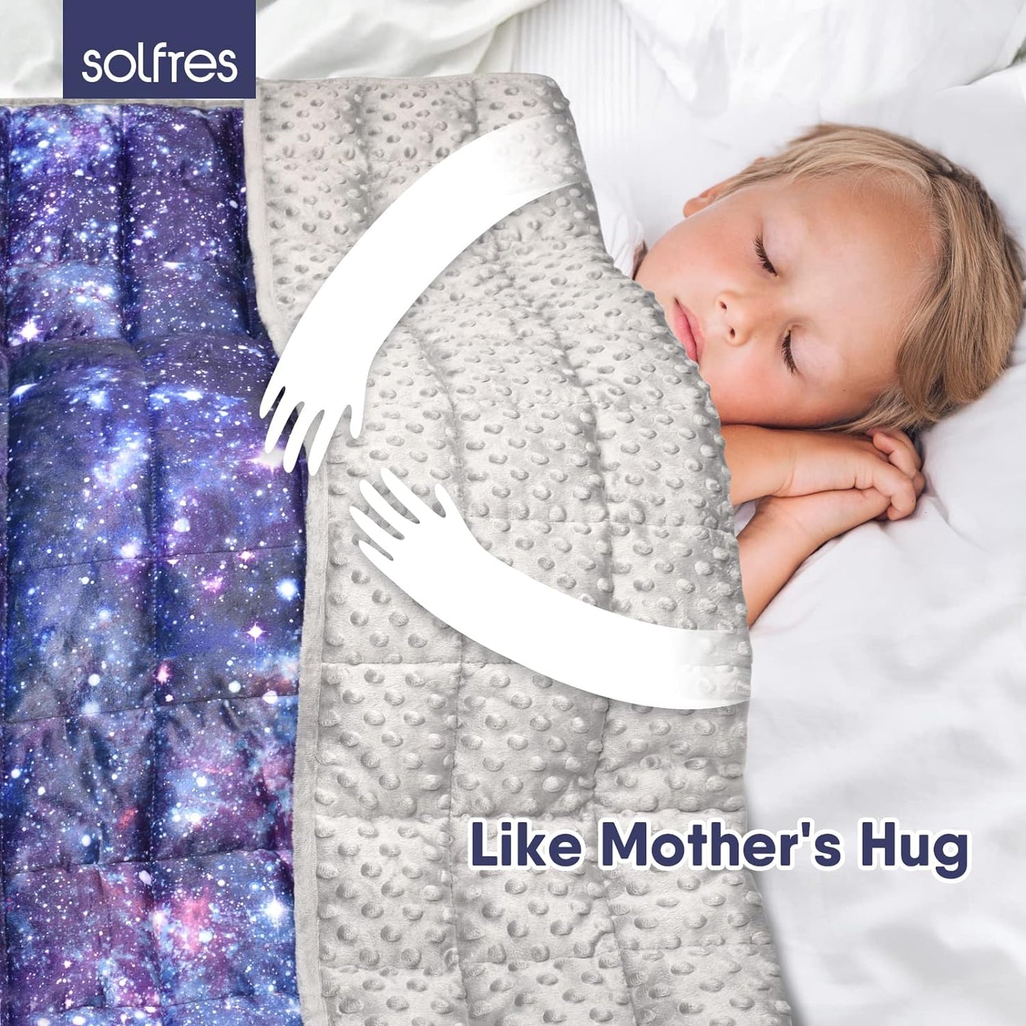 Solfres 5lbs Weighted Blanket for Kids, 36 x 48 Inches, Printing Heavy Blanket 5 Pounds for Children and Teens Sleeping Ultra Soft and Cozy, Stars, Sensory Items for Sleep, Nebula Galaxy