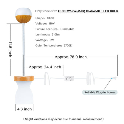 Solfres Patented Innovative Design Headboard Reading Light. No Drilling Golden Book Light for Bedtime Reading. Dimmable LED Book Reading Lamp with Bulb. Movable & Flexible, Gold