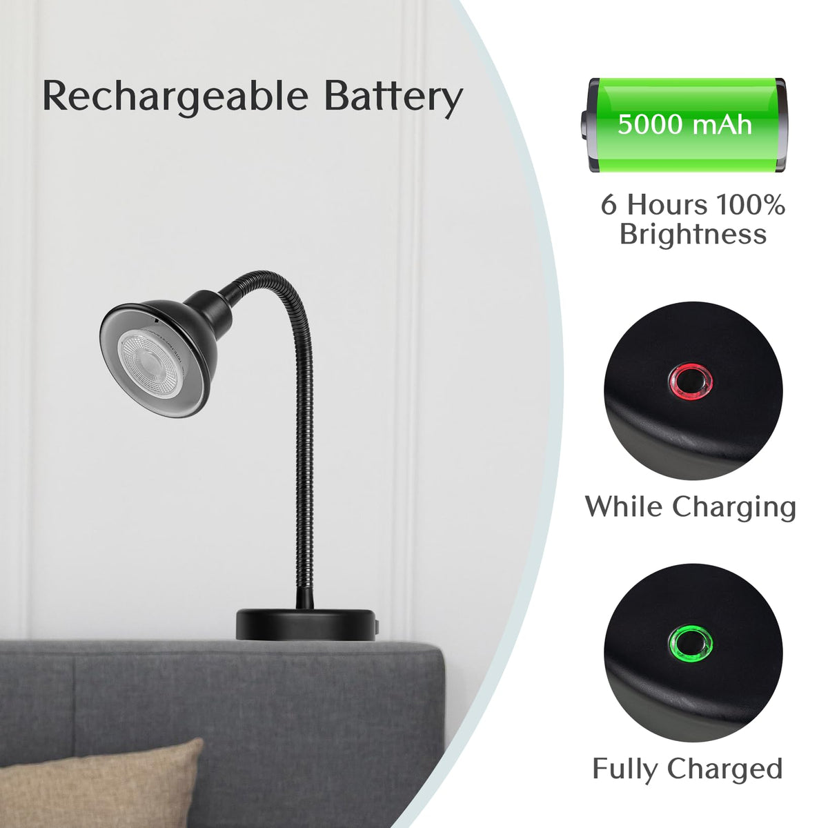 Solfres Patented Innovative Design Headboard Reading Light. No Drilling Golden Book Light for Bedtime Reading. Dimmable LED Book Reading Lamp with Bulb. Movable & Flexible, Gold