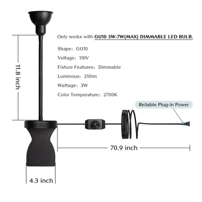 SOLFRES Innovative Headboard Reading Light – No Drilling, Dimmable LED Flexible Book Light