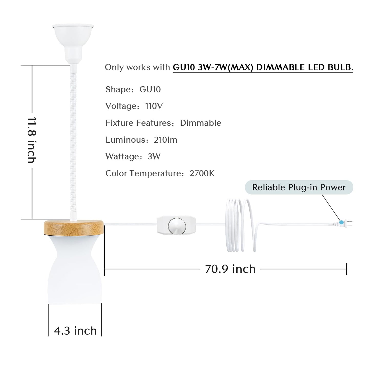 Solfres Patented Innovative Design Headboard Reading Light. No Drilling Golden Book Light for Bedtime Reading. Dimmable LED Book Reading Lamp with Bulb. Movable & Flexible, Black