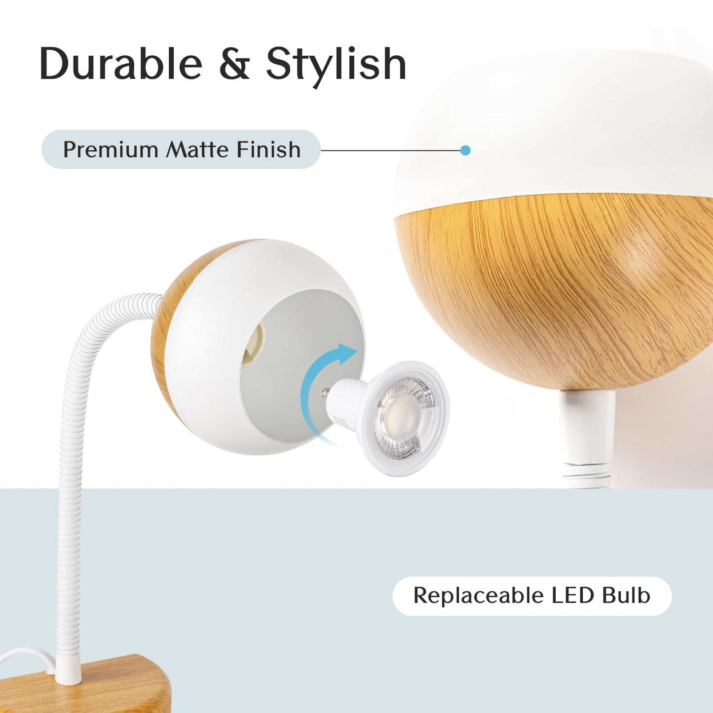Solfres Patented Innovative Design Headboard Reading Light. No Drilling Golden Book Light for Bedtime Reading. Dimmable LED Book Reading Lamp with Bulb. Movable & Flexible, Black