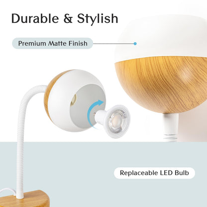 SOLFRES Innovative Headboard Reading Light – No Drilling, Dimmable LED Flexible Book Light