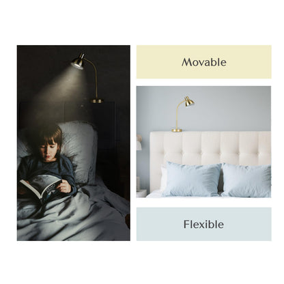 SOLFRES Innovative Headboard Reading Light – No Drilling, Dimmable LED Flexible Book Light