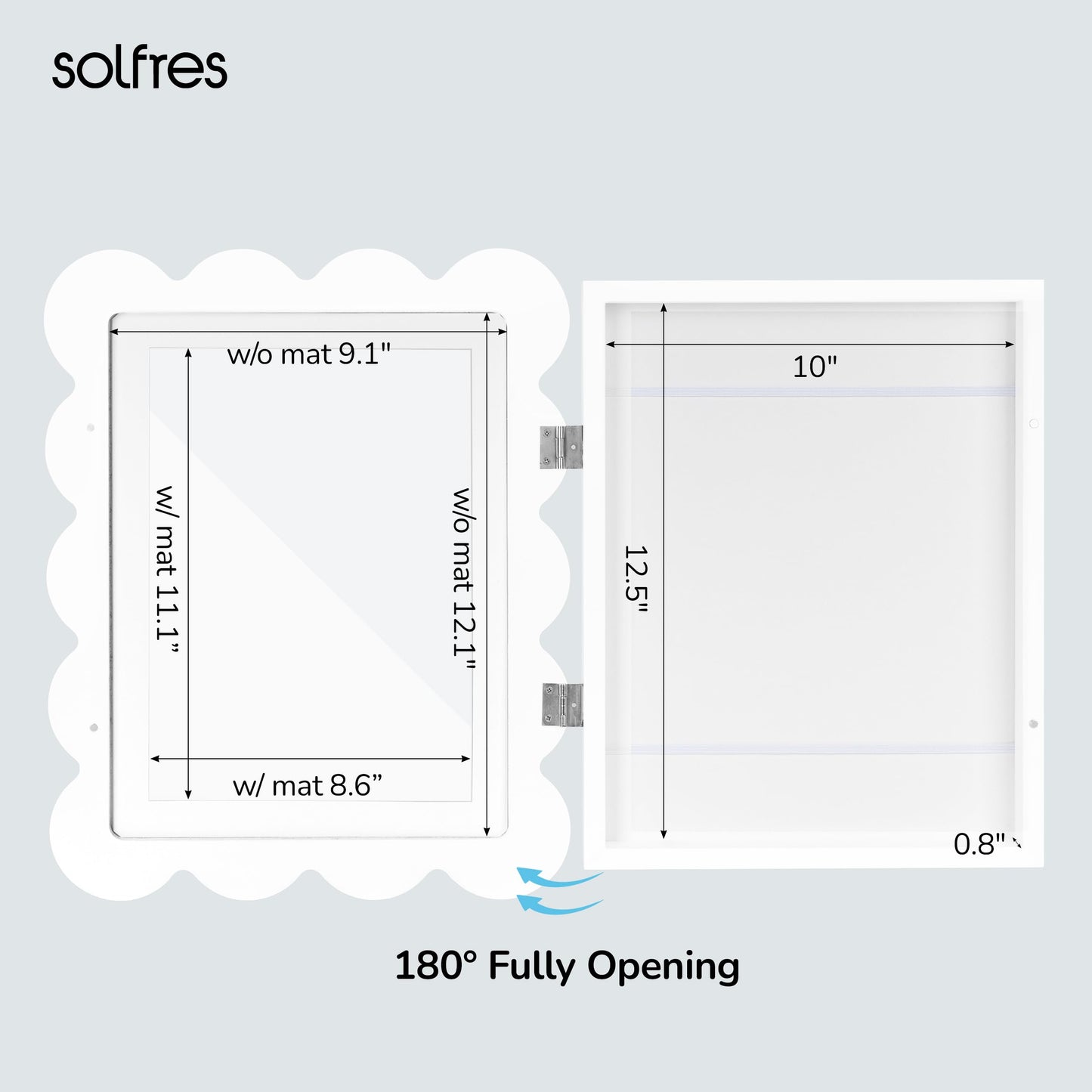 Solfres Kids Art Frames Front Opening 9x12 & 8.5x11 w/Mat, Kids Artwork Frames Changeable, Picture Frame with Storage Holds 150 Drawings, Display for Art Projects 3D Crafts, School Home Office, White (Copy)