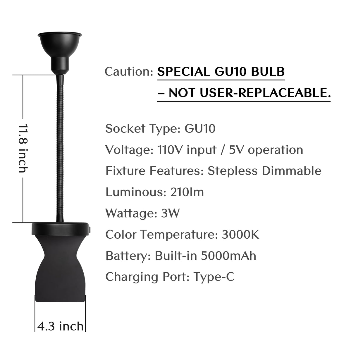 Solfres Patented Innovative Design Headboard Reading Light. No Drilling Golden Book Light for Bedtime Reading. Dimmable LED Book Reading Lamp with Bulb. Movable & Flexible, Gold