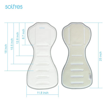 Solfres Hydro Gel Car Seat Cooler Mat for Baby. No Refrigeration Needed. Carseat and Stroller Cooling Pad Cushion Liner with Breathable 3D Mesh Anti-Slip Back. for Kids Toddlers 12-48 Months