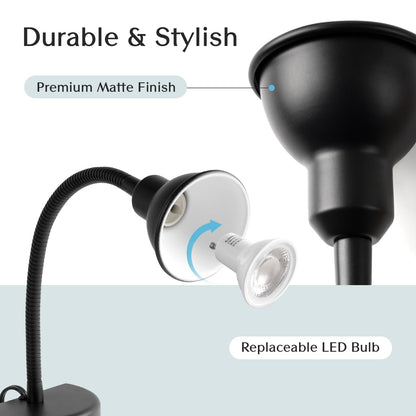 SOLFRES Innovative Headboard Reading Light – No Drilling, Dimmable LED Flexible Book Light