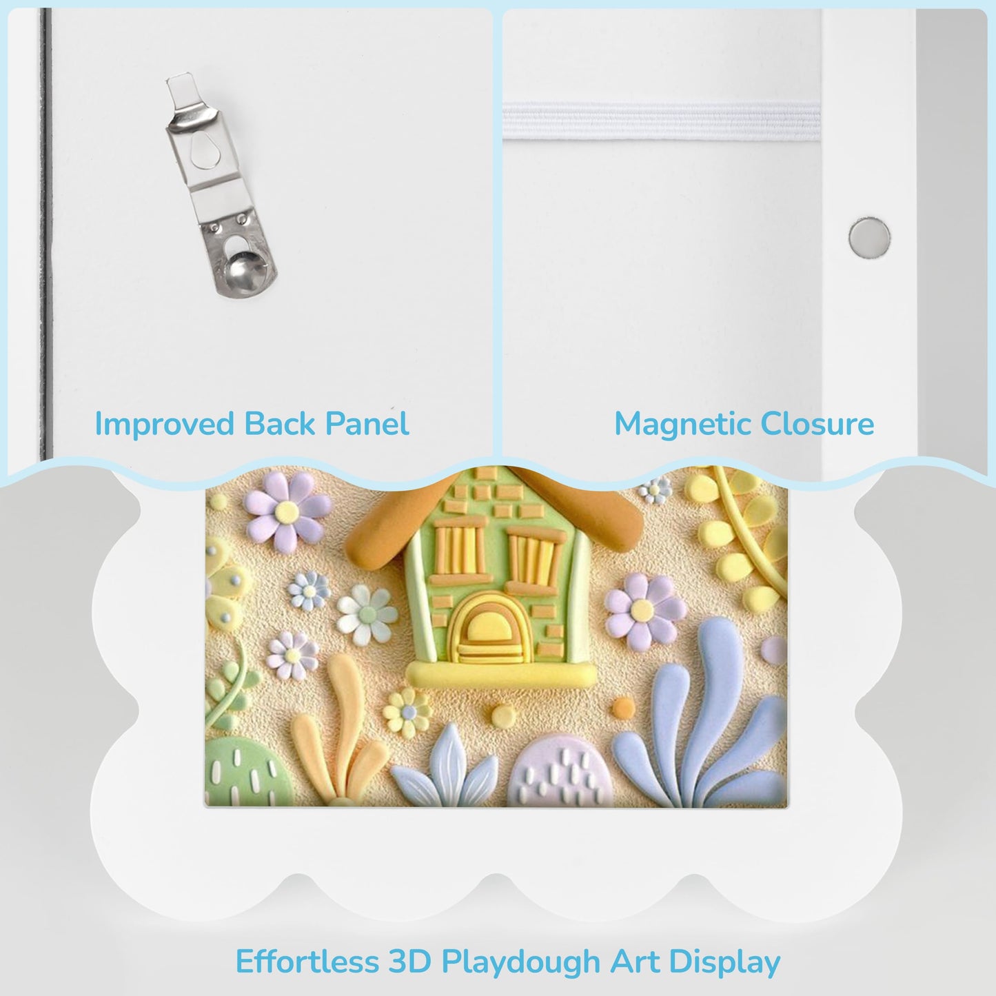 Solfres Kids Art Frames Front Opening 9x12 & 8.5x11 w/Mat, Kids Artwork Frames Changeable, Picture Frame with Storage Holds 150 Drawings, Display for Art Projects 3D Crafts, School Home Office, White (Copy)