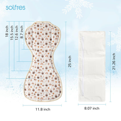 Solfres Hydro Gel Car Seat Cooler Mat with Ice Pack for Baby. Carseat and Stroller Cooling Pad Liner with Breathable 3D Mesh Anti-Slip Back. for Kids Toddlers, Blue Penguin