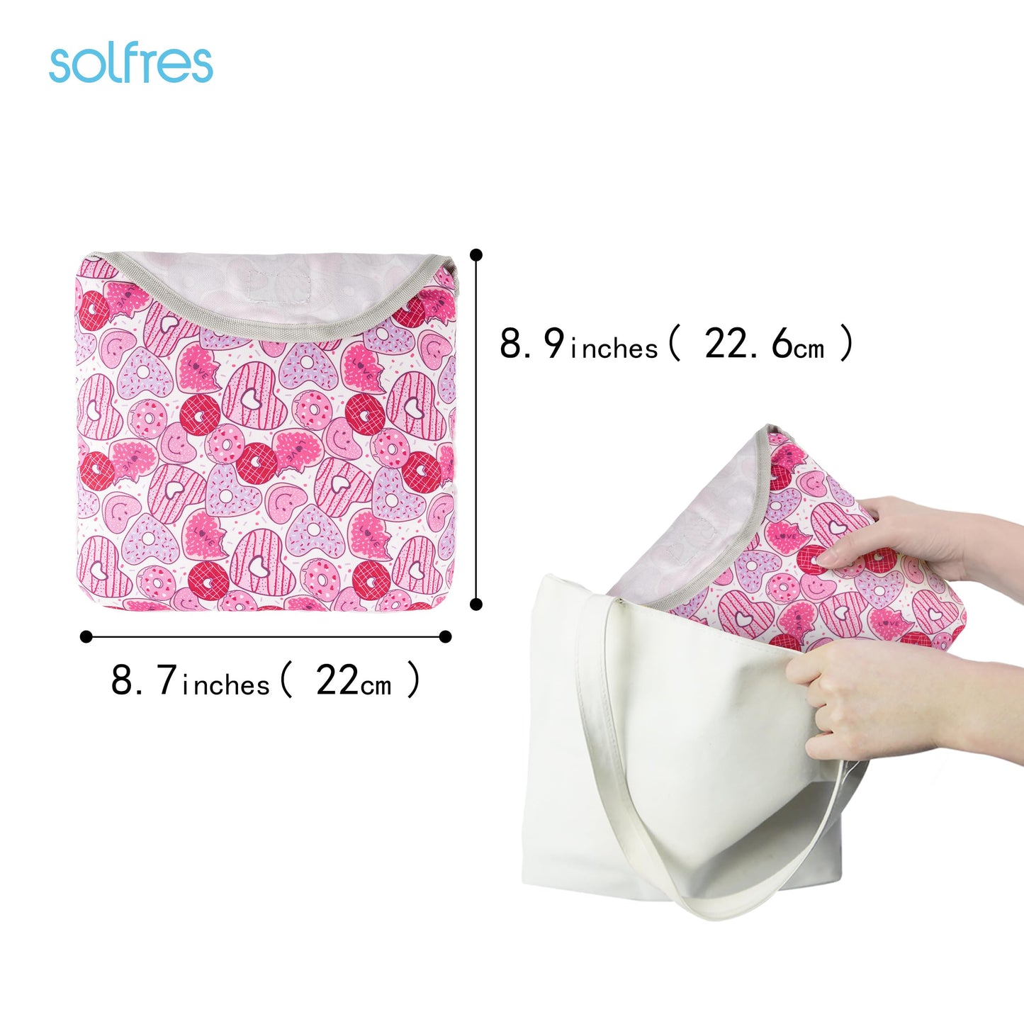 Solfres Dual-Belt High Chair Cover, Baby High Chair Cover, Upgrade Version, for Wooden or Restaurant High Chair, Sturdy and Robust Material, Heart-Shaped Donut, Pink Hot Pink Lilac