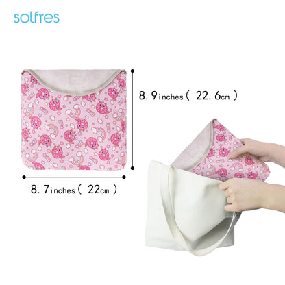 Solfres Dual-Belt High Chair Cover, Baby High Chair Cover, Upgrade Version, for Wooden or Restaurant High Chair, Sturdy and Robust Material, Heart-Shaped Donut, Pink Hot Pink Lilac