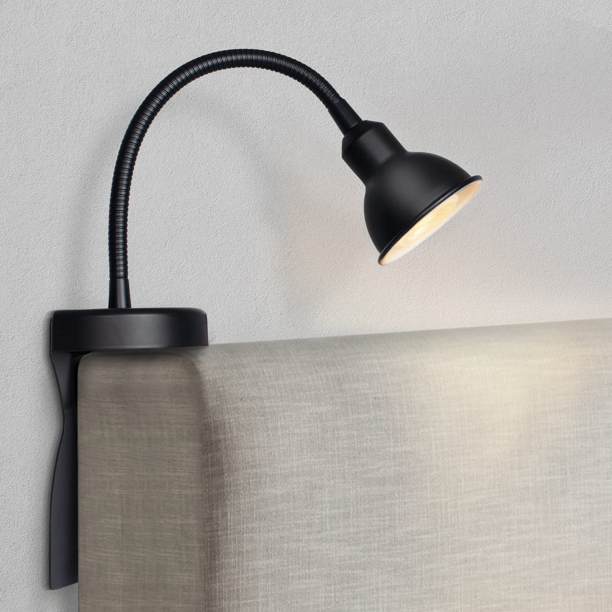 Solfres Patented Innovative Design Headboard Reading Light. No Drilling Golden Book Light for Bedtime Reading. Dimmable LED Book Reading Lamp with Bulb. Movable & Flexible, Gold