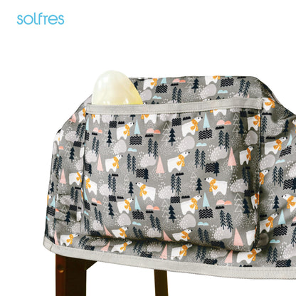 Solfres Dual-Belt High Chair Cover, Baby High Chair Cover, Upgrade Version, for Wooden or Restaurant High Chair, Sturdy and Robust Material, Heart-Shaped Donut, Pink Hot Pink Lilac