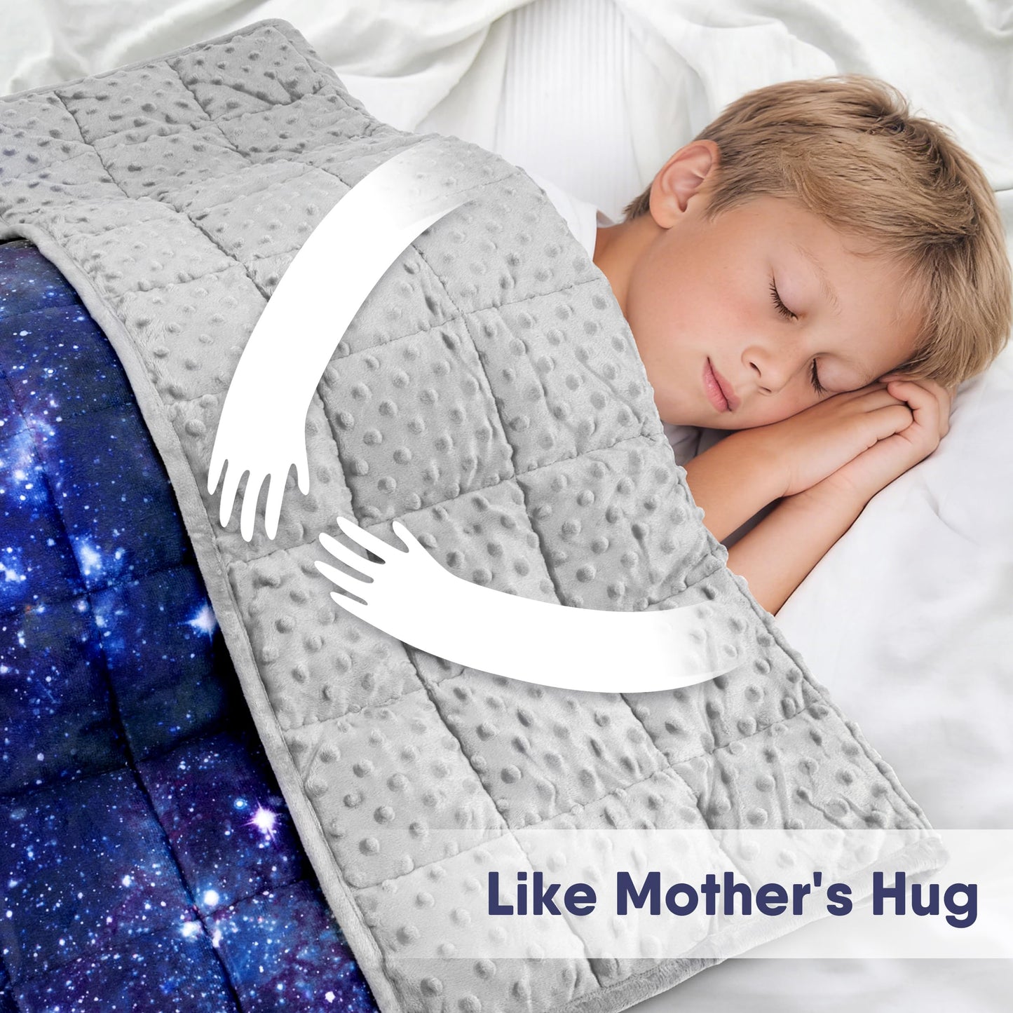 Solfres 5lbs Weighted Blanket, 36 x 48 Inches, Printing Heavy Blanket 5 Pounds for Children and Teens Ultra Soft and Cozy, Stars, Sensory Items, Nebula Galaxy
