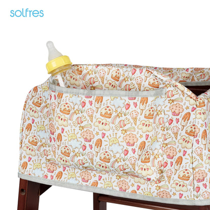 Solfres Dual-Belt High Chair Cover, Baby High Chair Cover, Upgrade Version, for Wooden or Restaurant High Chair, Sturdy and Robust Material, Heart-Shaped Donut, Pink Hot Pink Lilac