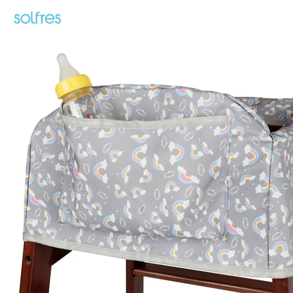 Solfres Dual-Belt High Chair Cover, Baby High Chair Cover, Upgrade Version, for Wooden or Restaurant High Chair, Sturdy and Robust Material, Heart-Shaped Donut, Pink Hot Pink Lilac
