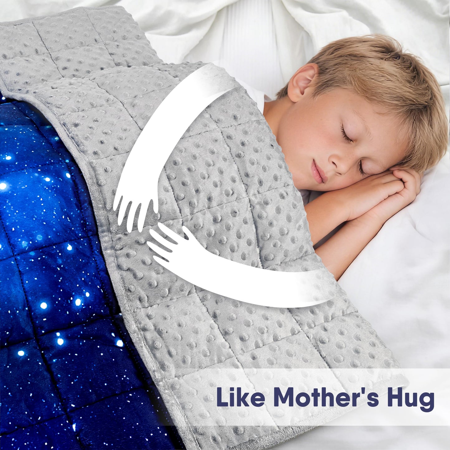 Solfres 5lbs Weighted Blanket, 36 x 48 Inches, Printing Heavy Blanket 5 Pounds for Children and Teens Ultra Soft and Cozy, Stars, Sensory Items, Nebula Galaxy