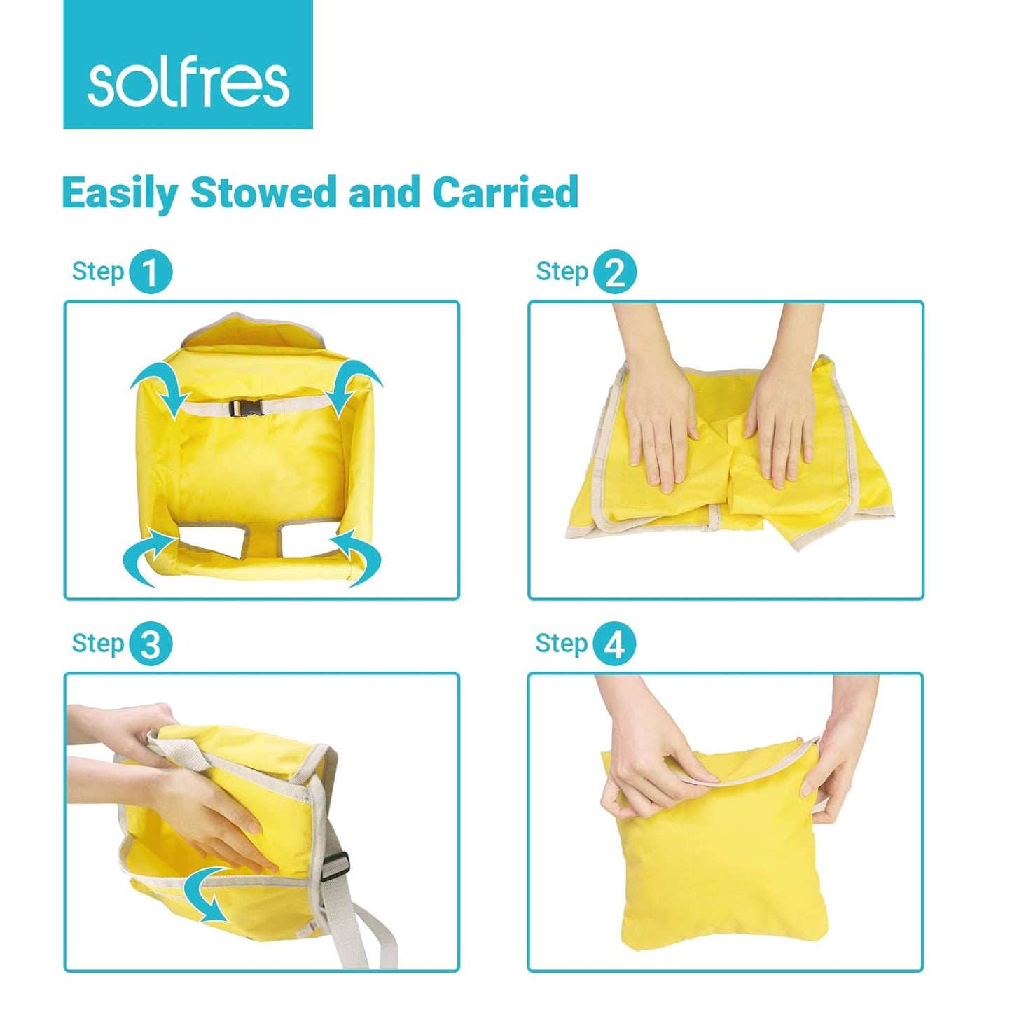 Solfres Dual-Belt High Chair Cover, Baby High Chair Cover, Upgrade Version, for Wooden or Restaurant High Chair, Sturdy and Robust Material, Yellow
